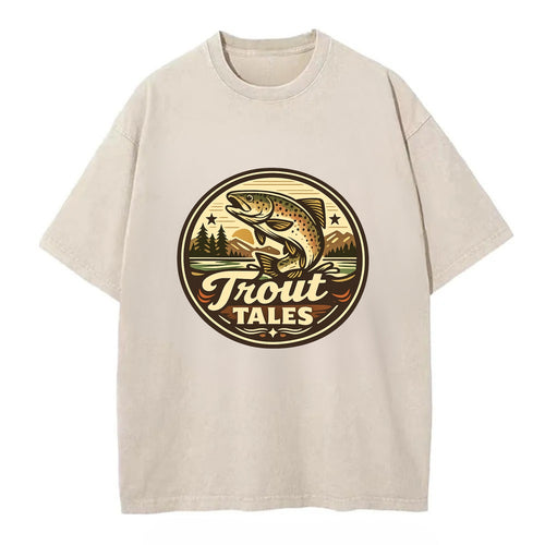 Trout Tales Adventure Emblem - Vintage T-shirt