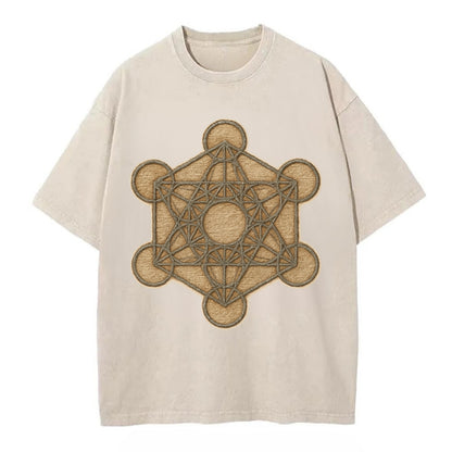 Metatron's Cube  - Vintage T-shirt - Off White