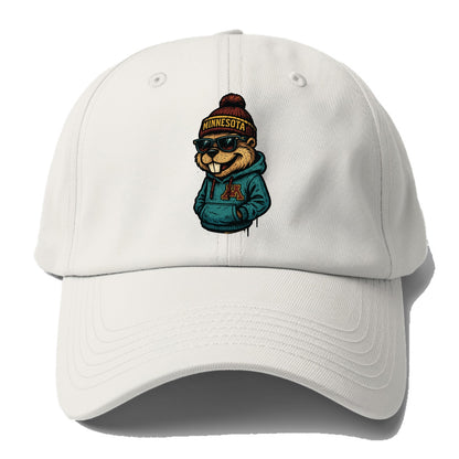 Minneapolis Gopher wearing Minnesota beanie with M patch - Baseball Cap - Off White