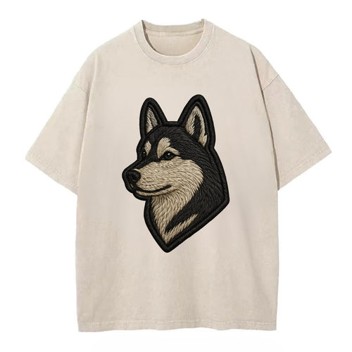 Siberian Husky - Contemporary wolf-like - Vintage T-shirt