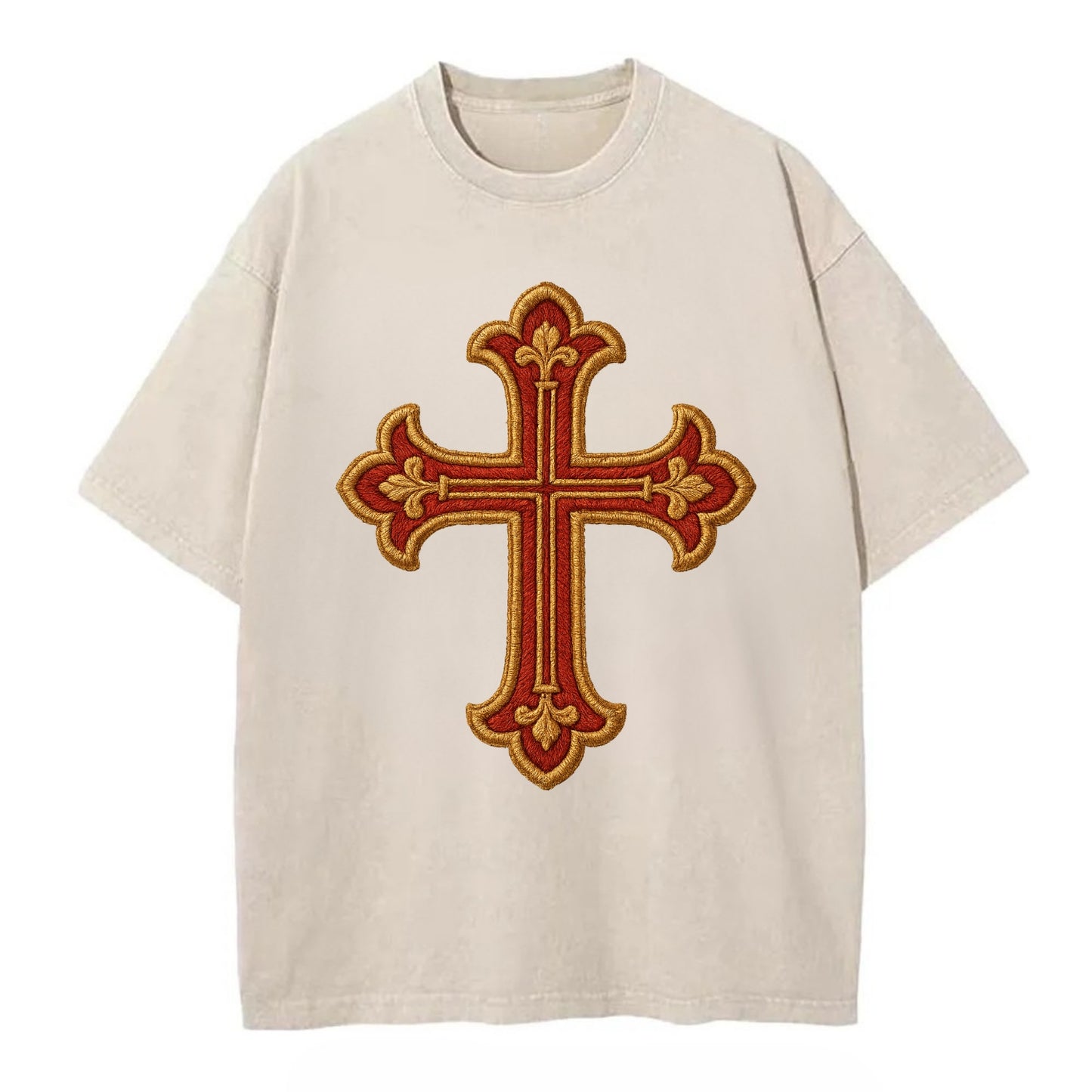 Armenian Cross - Vintage T-shirt - Off White