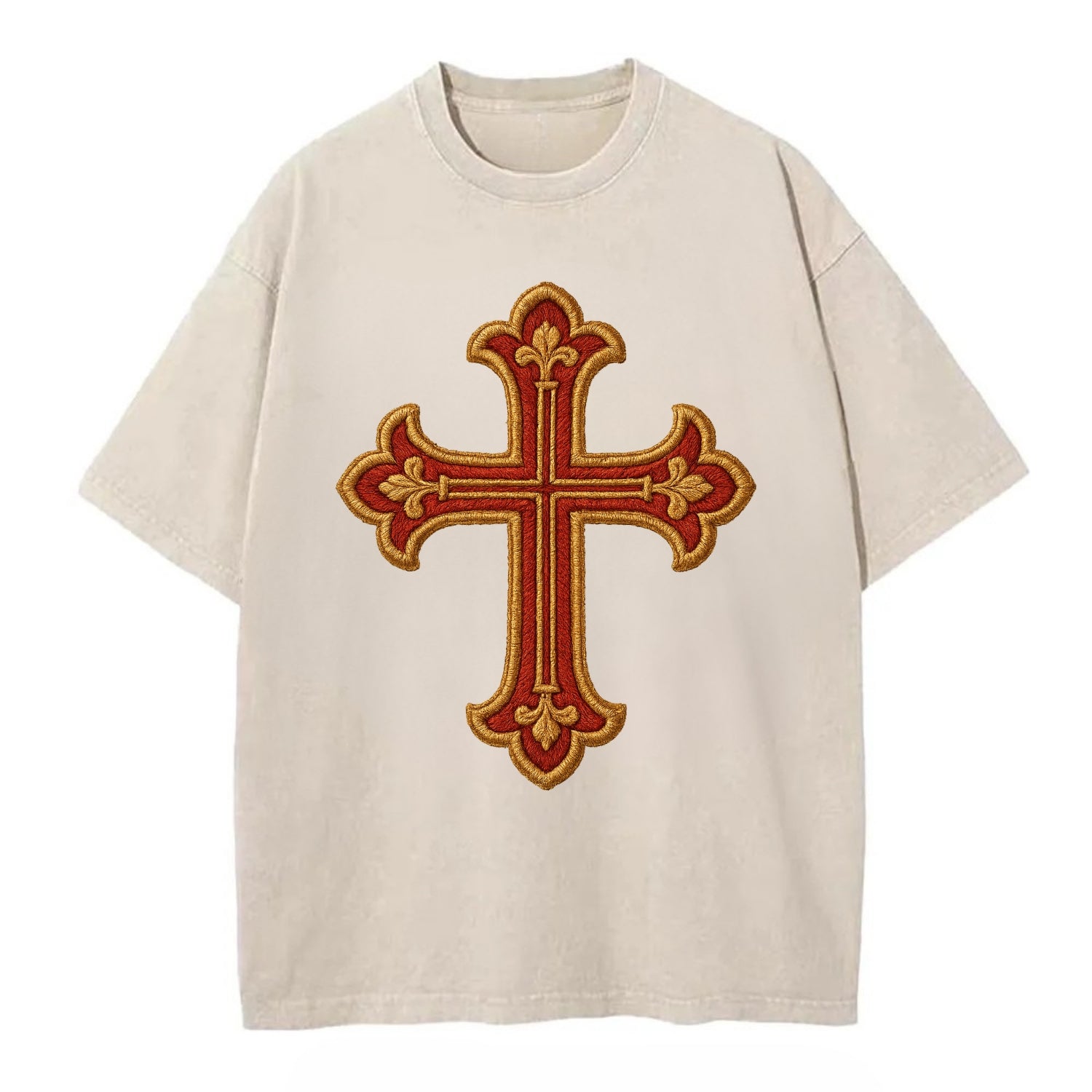 Armenian Cross - Vintage T-shirt - Off White