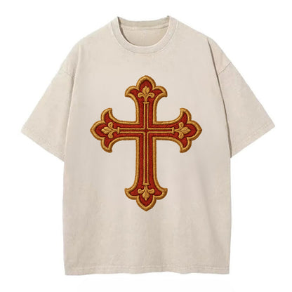 Armenian Cross - Vintage T-shirt - Off White