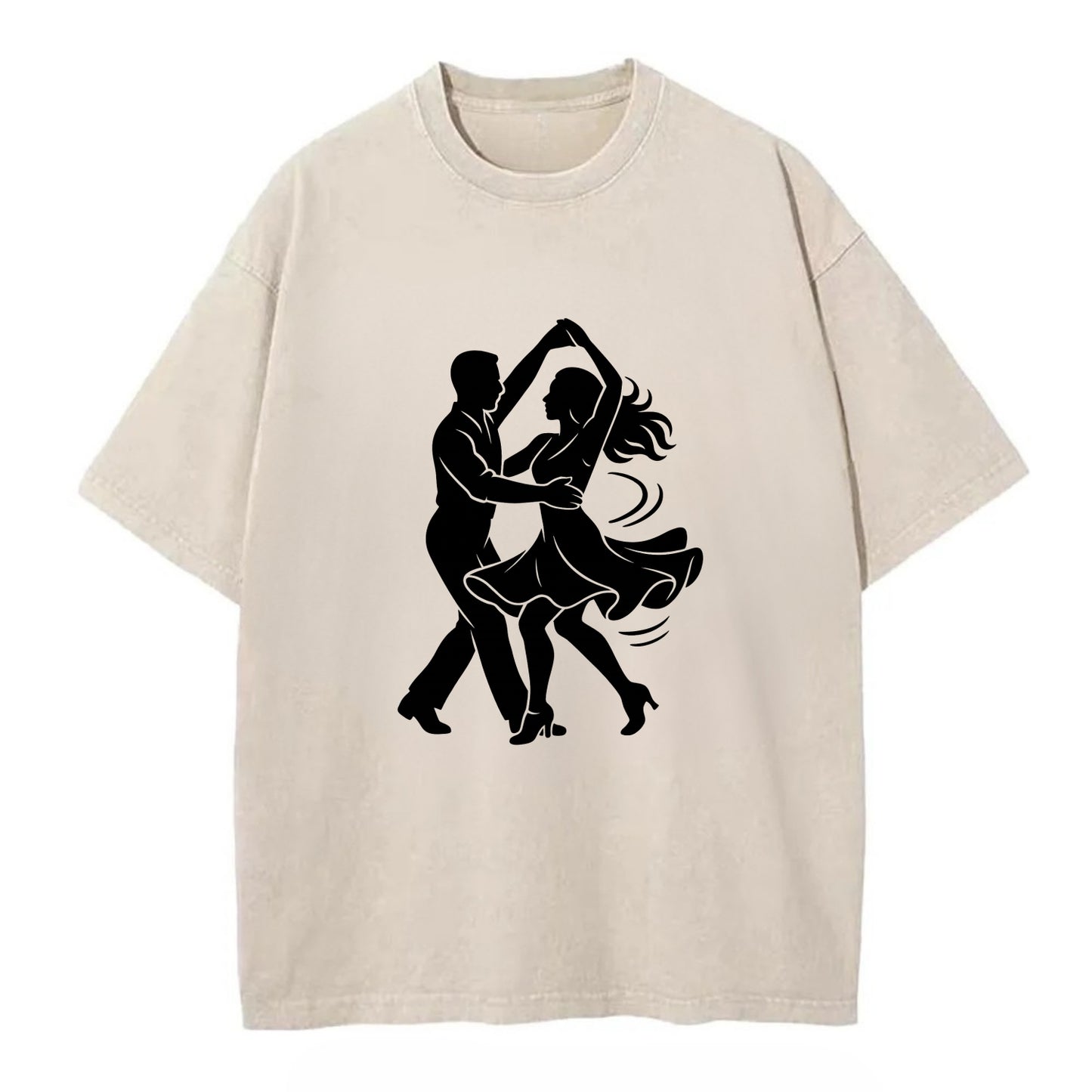 Salsa dancers spinning turn - Vintage T-shirt - Off White