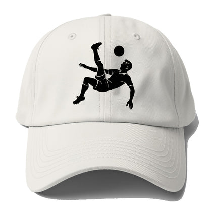 Soccer player doing a bicycle kick - Baseball Cap For Big Heads - Off White