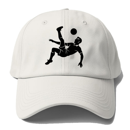Soccer player doing a bicycle kick - Baseball Cap For Big Heads - Off White