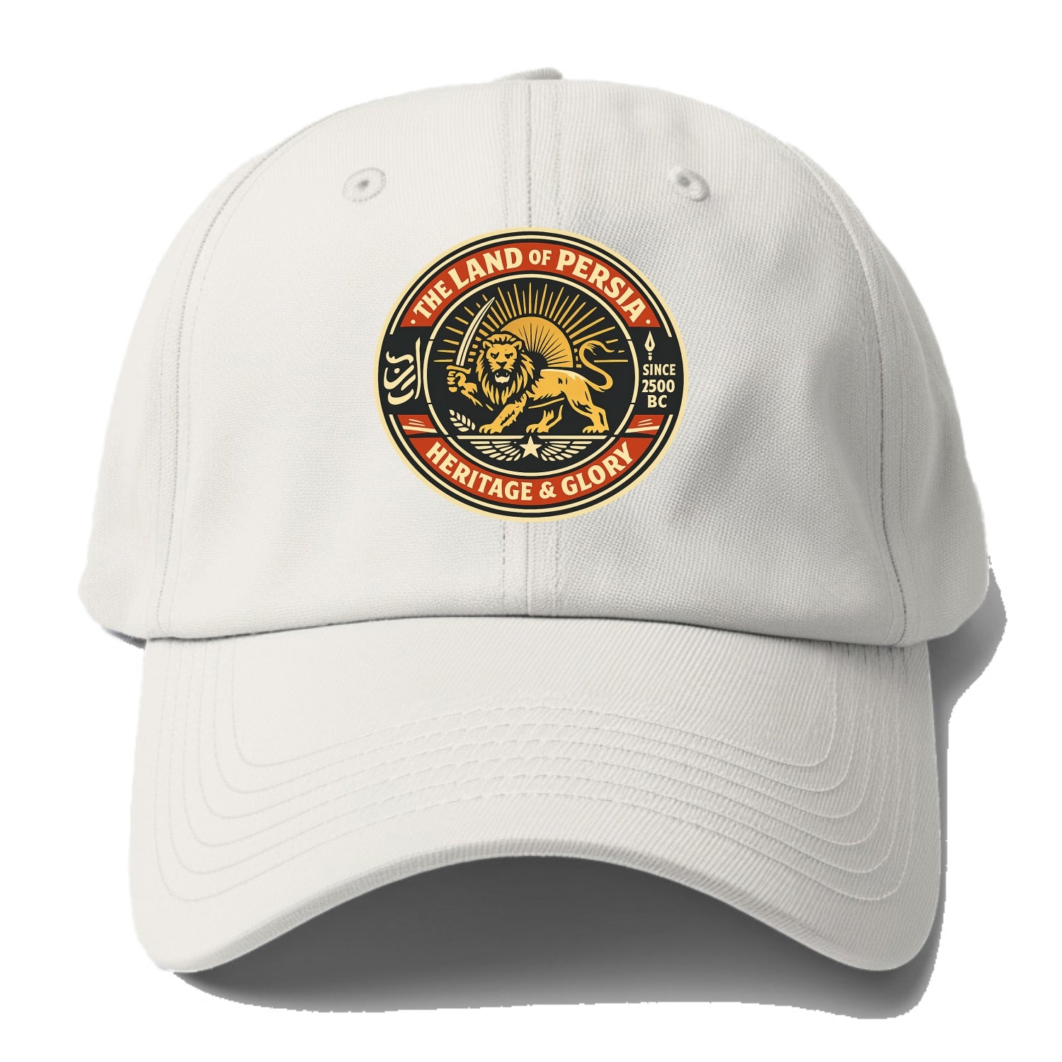 Iranian Heritage Emblem - Baseball Cap For Big Heads - Off White
