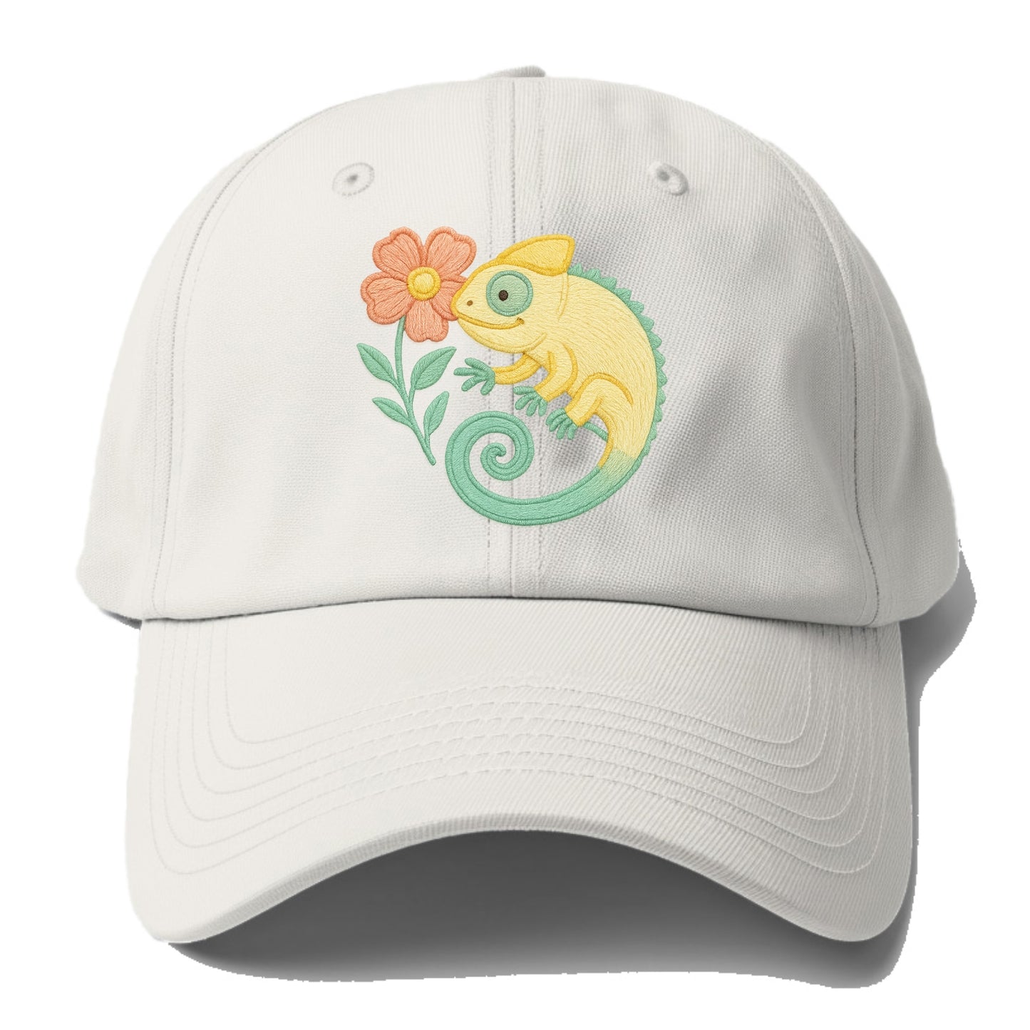 Yellow Chameleon - Baseball Cap - Off White
