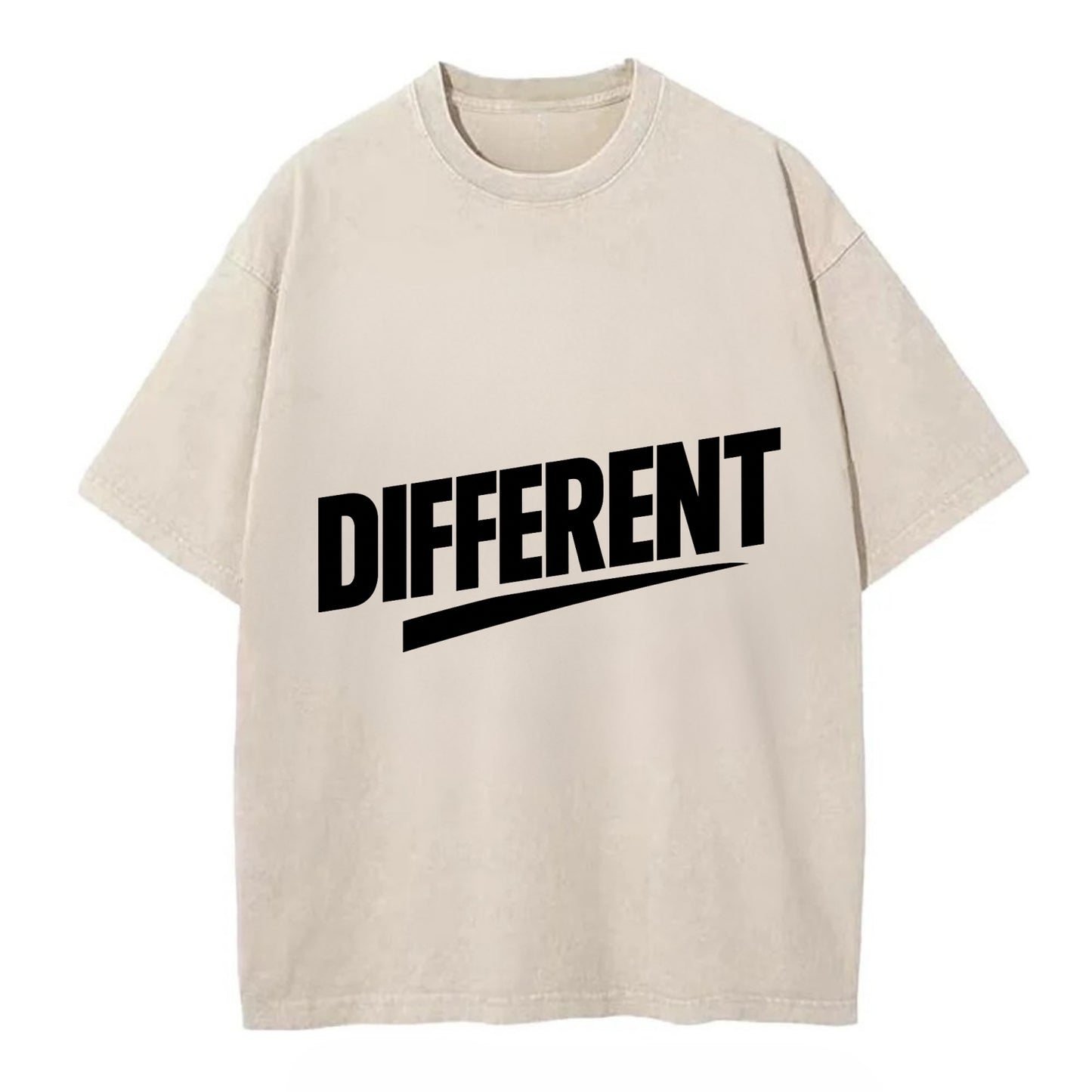 Bold typography design - "DIFFERENT" - standing out, not following crowd - Vintage T-shirt - Off White