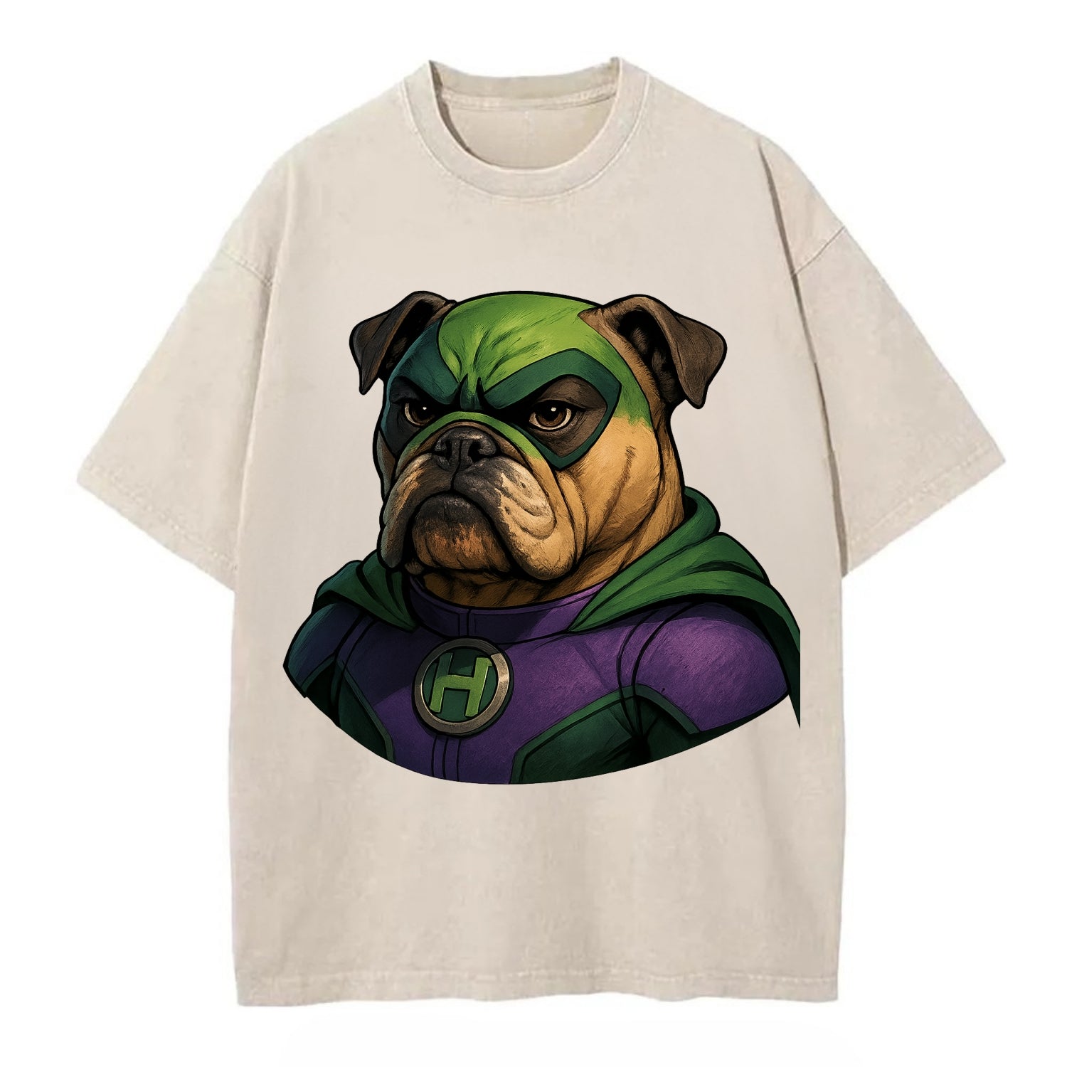 Bulldog Strong Hero  - Vintage T-shirt - Off White
