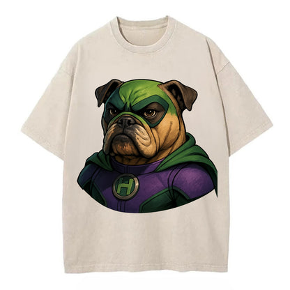 Bulldog Strong Hero  - Vintage T-shirt - Off White