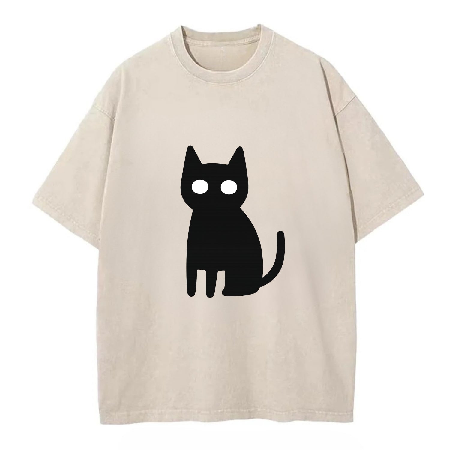 YOU MUST EMBRACE THE VOID | Black cat st - Vintage T-shirt - Off White