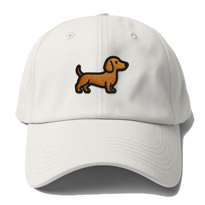 Dachshund - Modern elongated silhouette - Baseball Cap - Off White