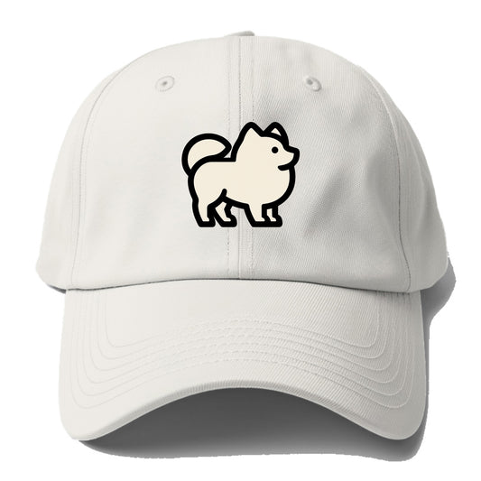 Pomeranian - Modern tiny fluffy logo wit - Baseball Cap For Big Heads - Off White