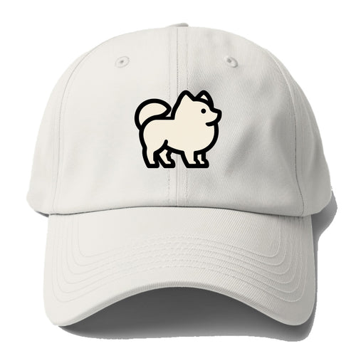 Pomeranian - Modern tiny fluffy logo wit - Baseball Cap For Big Heads