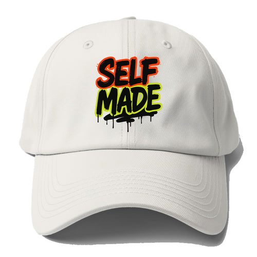 Bold typography design - SELF MADE - built from nothing, earned - Baseball Cap For Big Heads