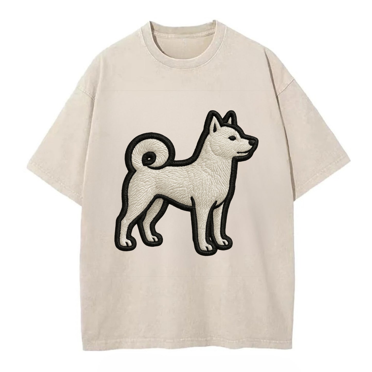 Kishu Ken - Contemporary white hunter de - Vintage T-shirt - Off White