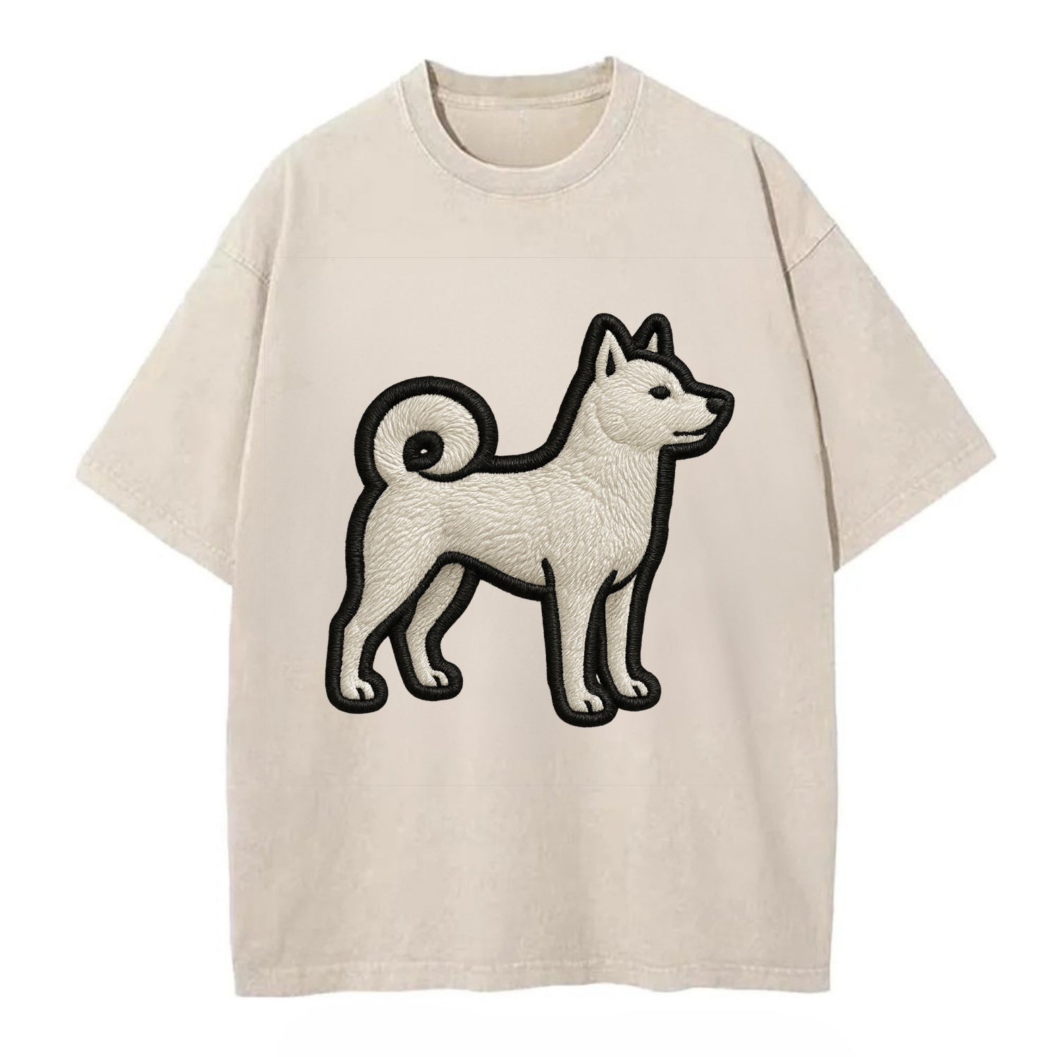 Kishu Ken - Contemporary white hunter de - Vintage T-shirt - Off White