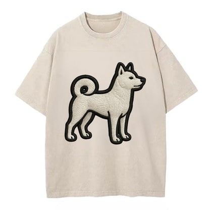 Kishu Ken - Contemporary white hunter de - Vintage T-shirt - Off White