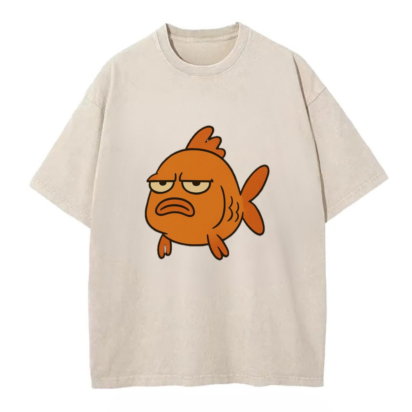 The Goldfish Judging Silently - Vintage T-shirt - Off White