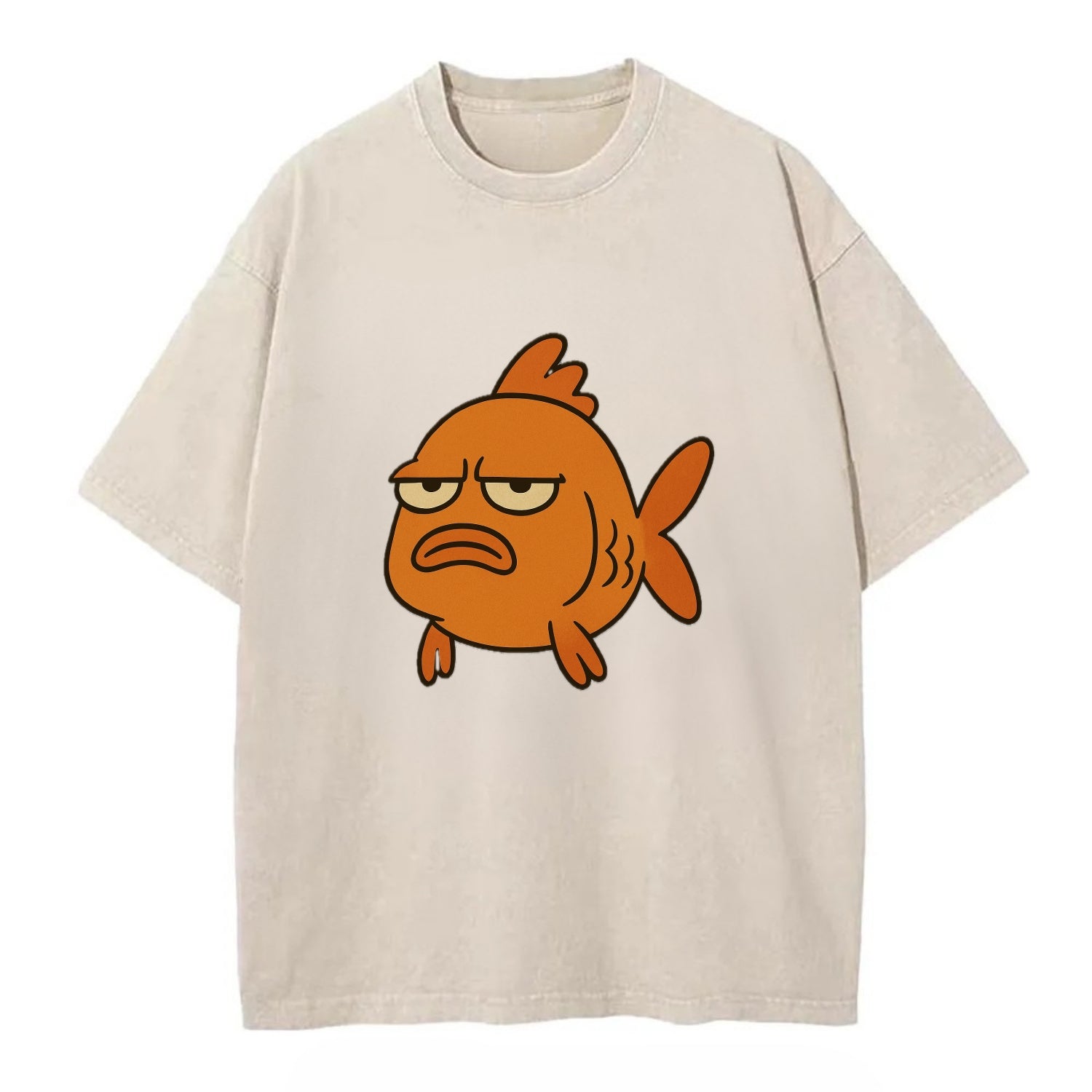 The Goldfish Judging Silently - Vintage T-shirt - Off White