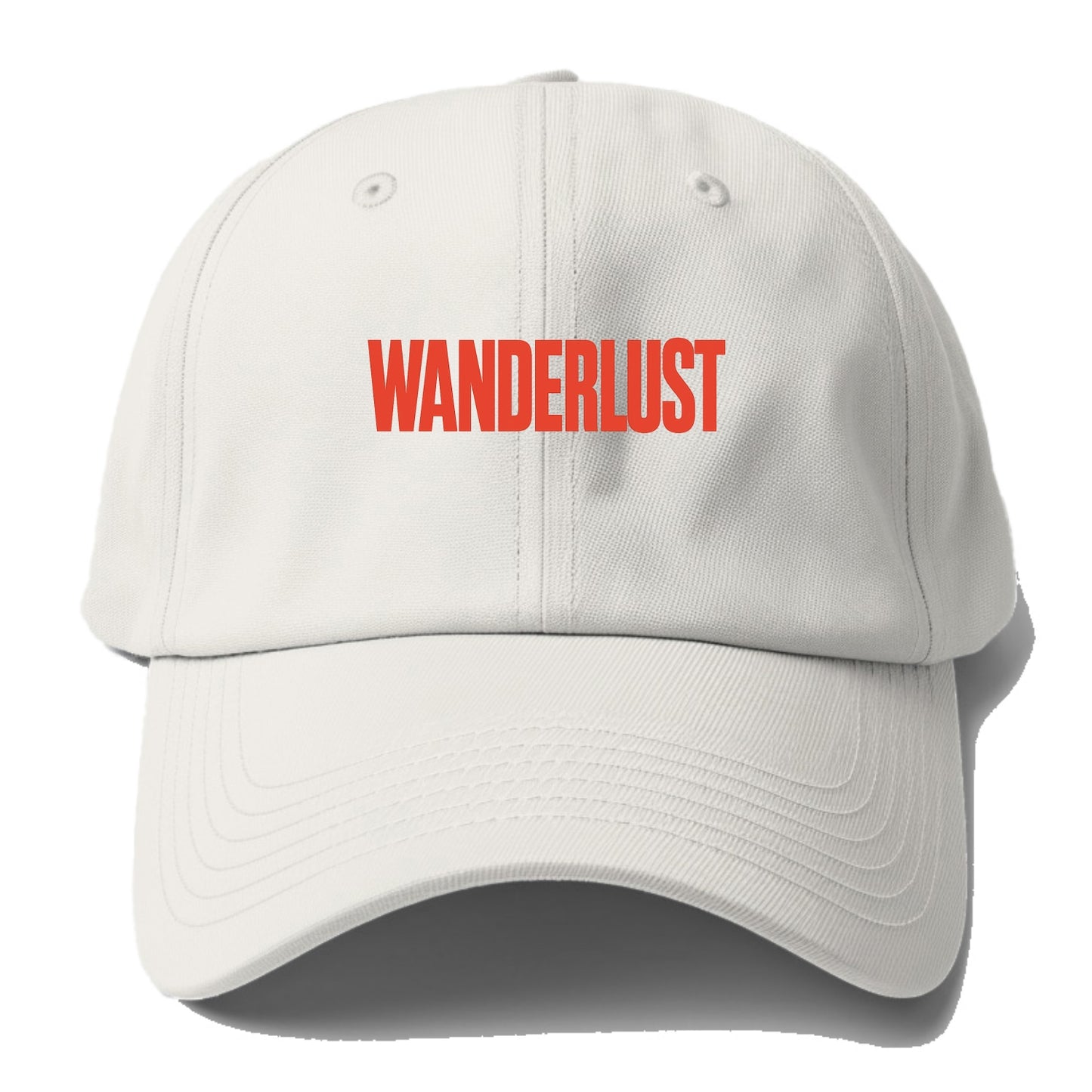 Bold typography design - "WANDERLUST" - desire to travel, explore the - Baseball Cap For Big Heads - Off White