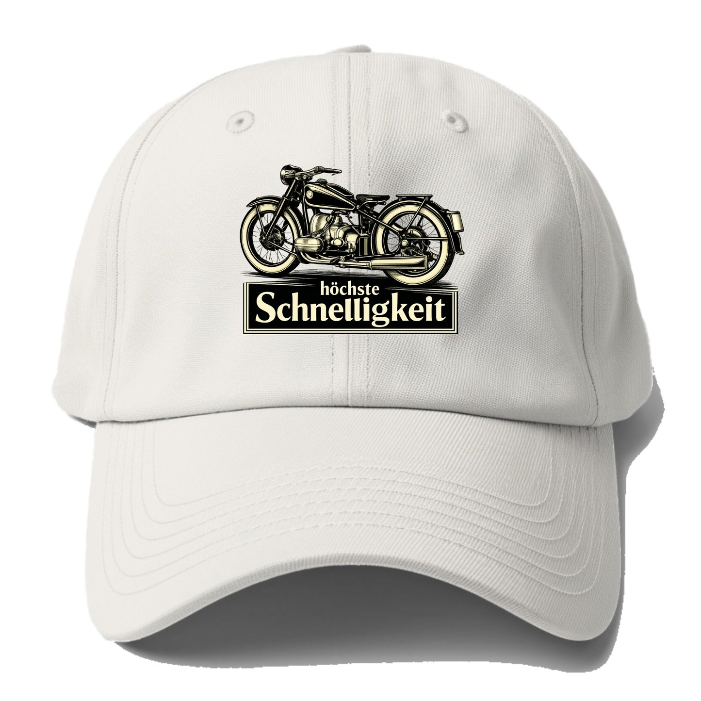 German Speed Motorcycle - Baseball Cap For Big Heads - Off White
