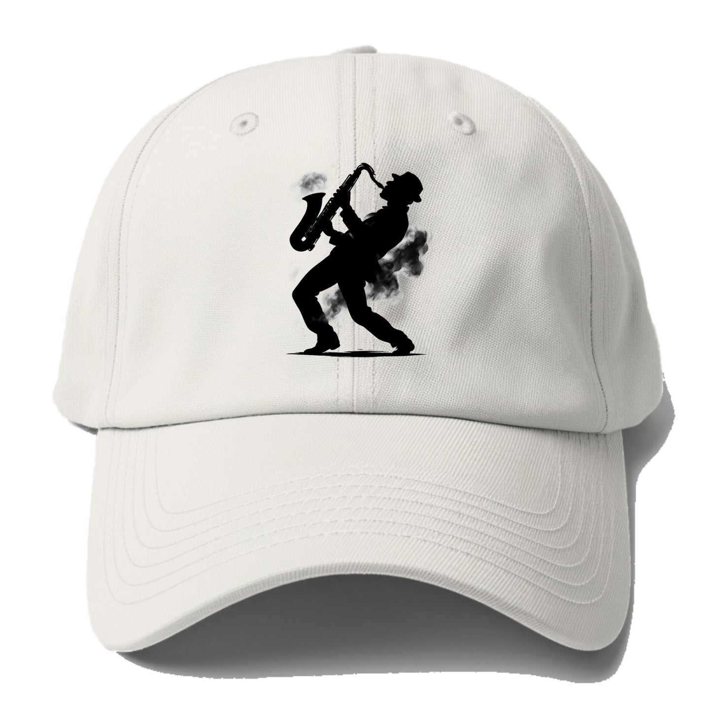 Saxophonist playing jazz in smoky room - Baseball Cap For Big Heads - Off White