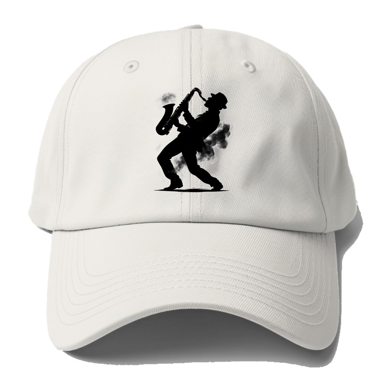 Saxophonist playing jazz in smoky room - Baseball Cap For Big Heads - Off White