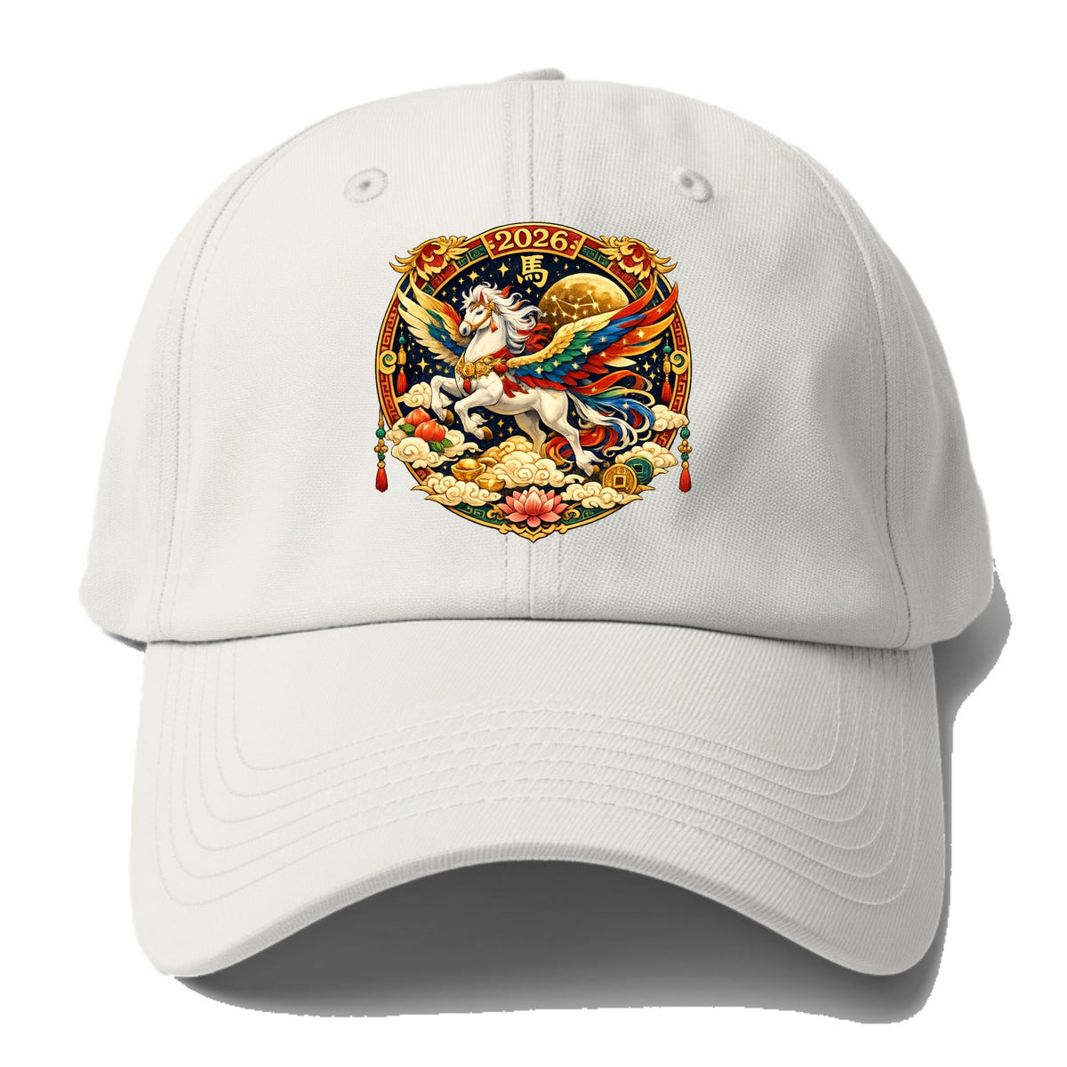 CELESTIAL HORSE | Heavenly horse among clouds and stars | Wings of - Baseball Cap For Big Heads - Off White
