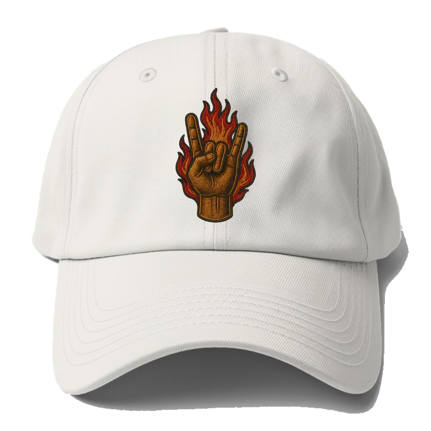 Devil Horns  - Baseball Cap For Big Heads - Off White