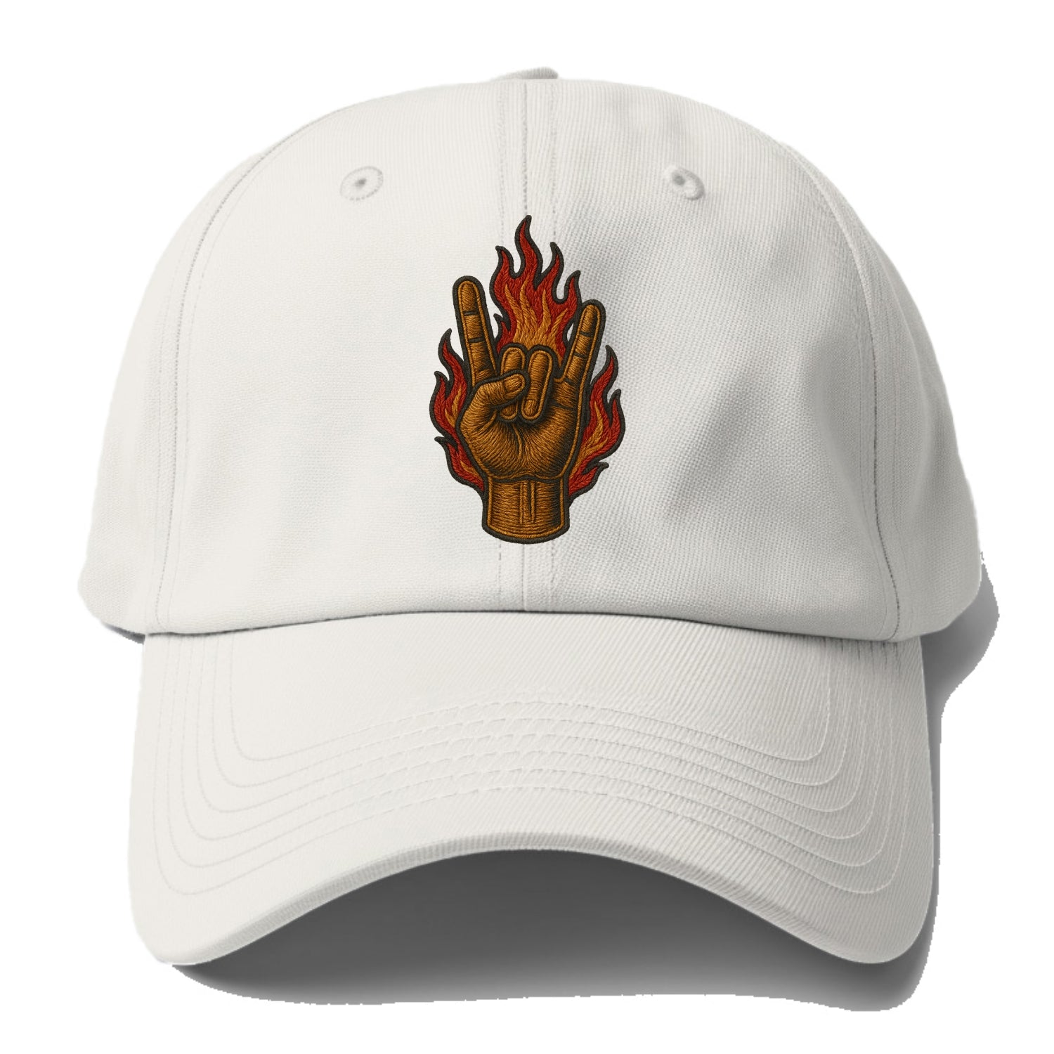 Devil Horns  - Baseball Cap For Big Heads - Off White