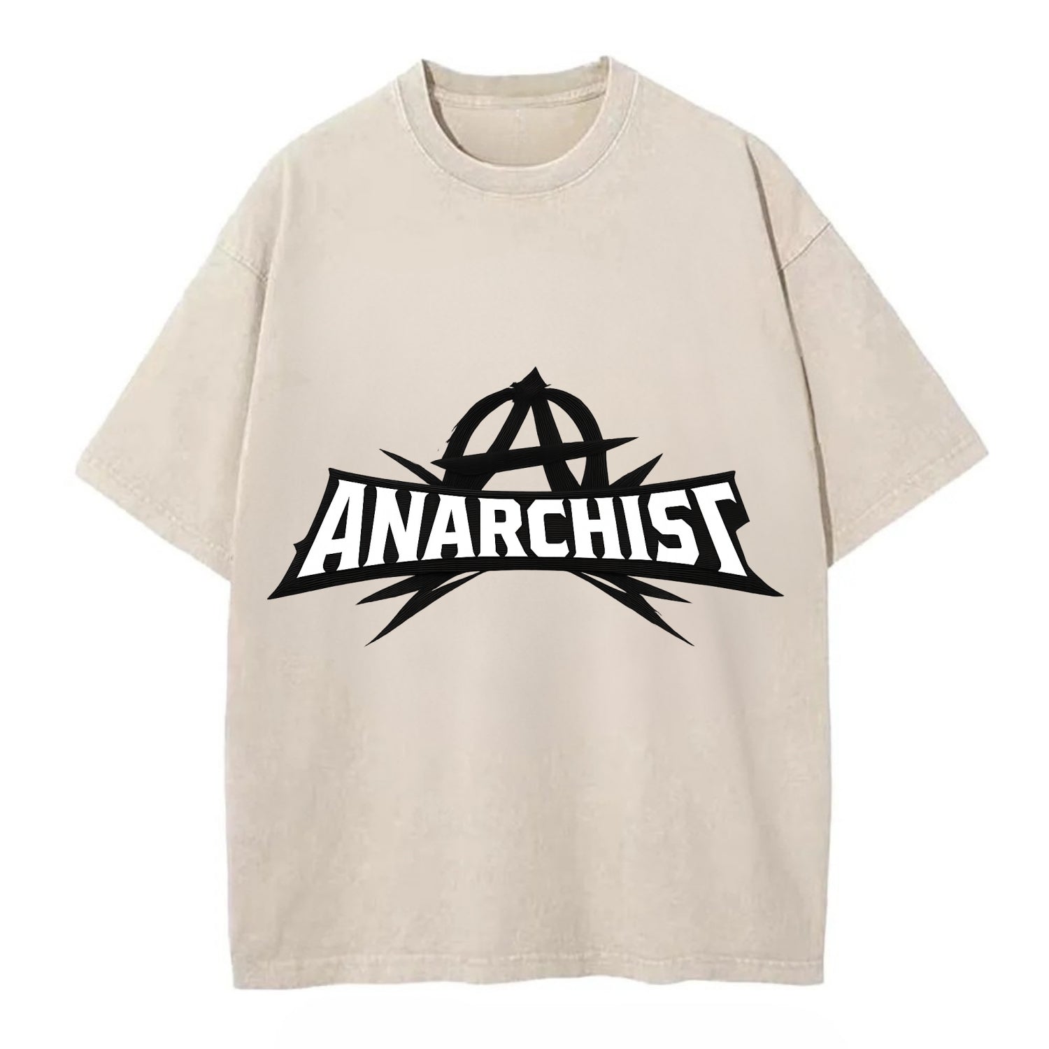 Bold typography design - "ANARCHIST" - no masters, self-governed - Vintage T-shirt - Off White
