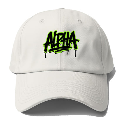 Bold typography design - "ALPHA" - leader of the pack - Baseball Cap For Big Heads - Off White