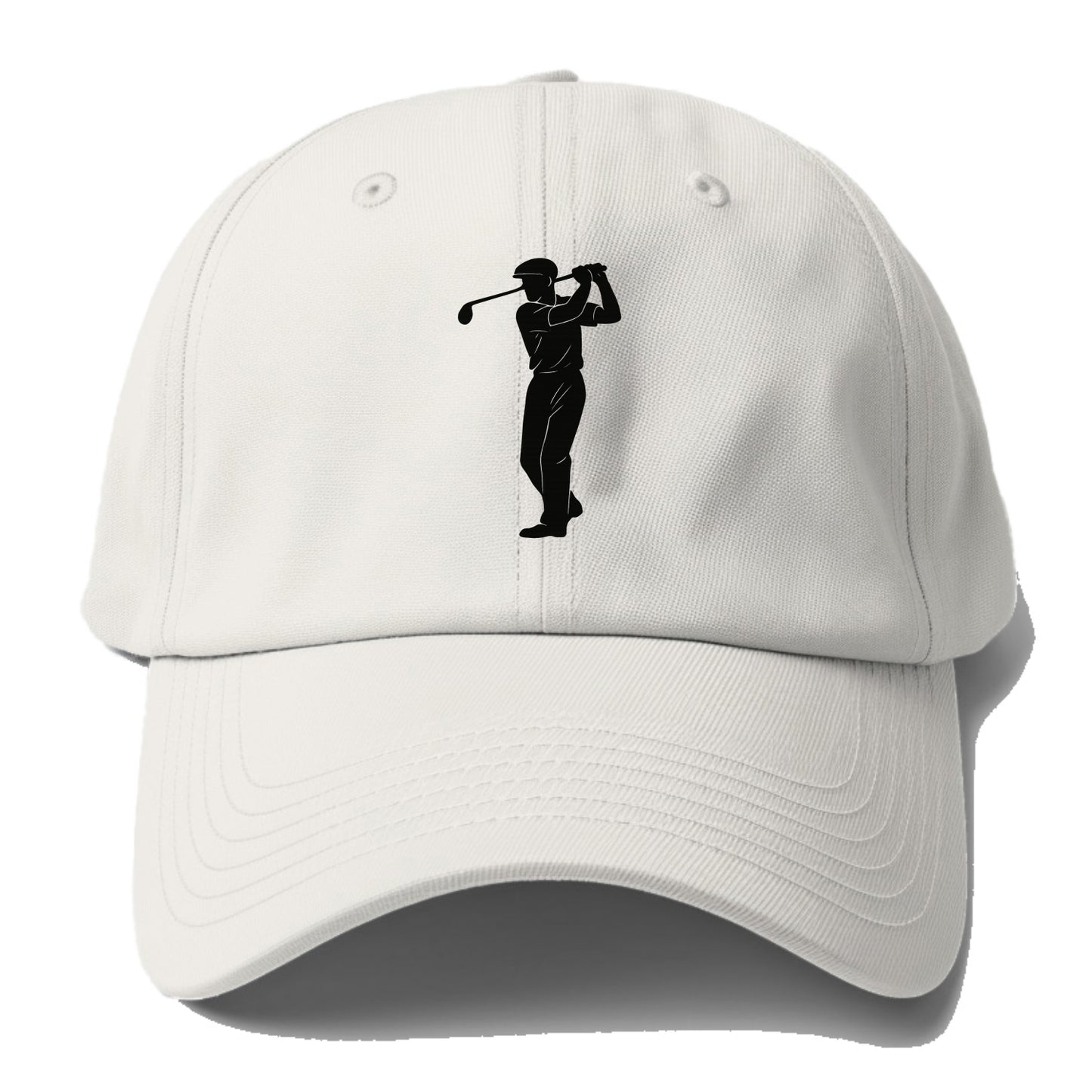 Golfer mid-swing with driver - Baseball Cap For Big Heads - Off White