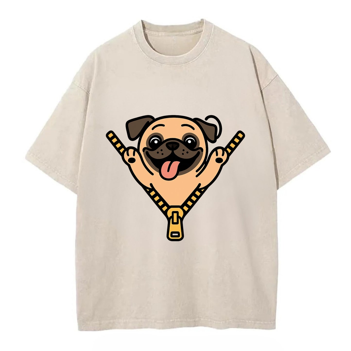 Pug - Vintage T-shirt - Off White