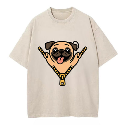 Pug - Vintage T-shirt - Off White