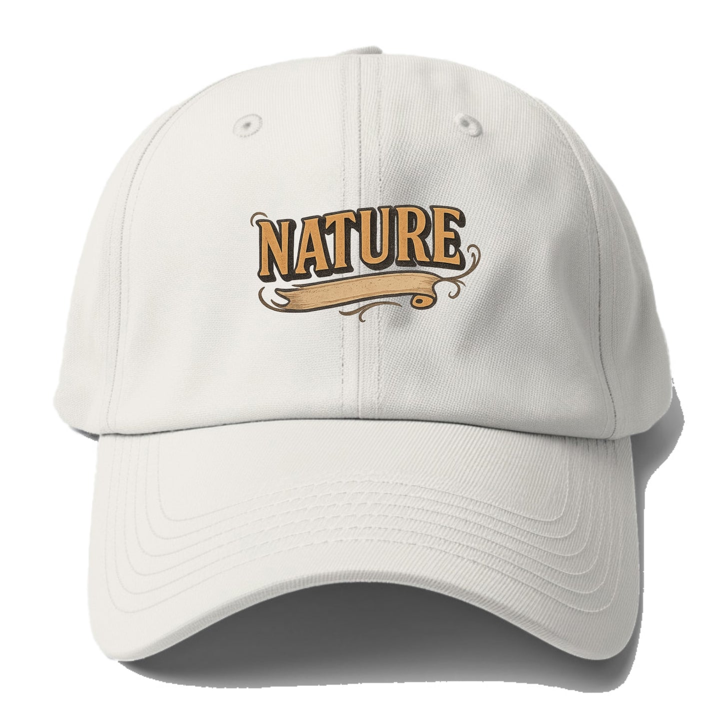 Bold typography design - "NATURE" - natural world, organic - Baseball Cap For Big Heads - Off White
