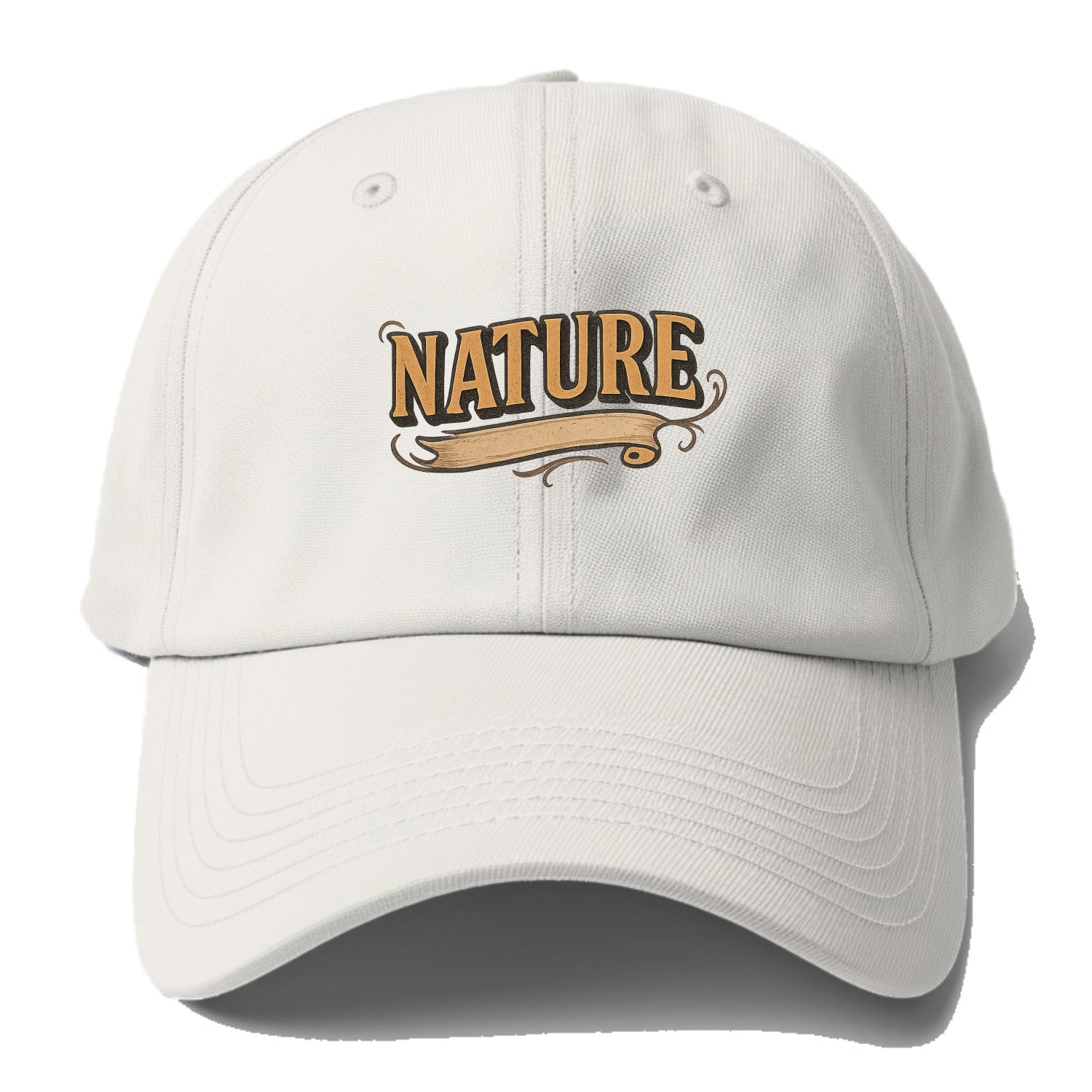 Bold typography design - "NATURE" - natural world, organic - Baseball Cap For Big Heads - Off White