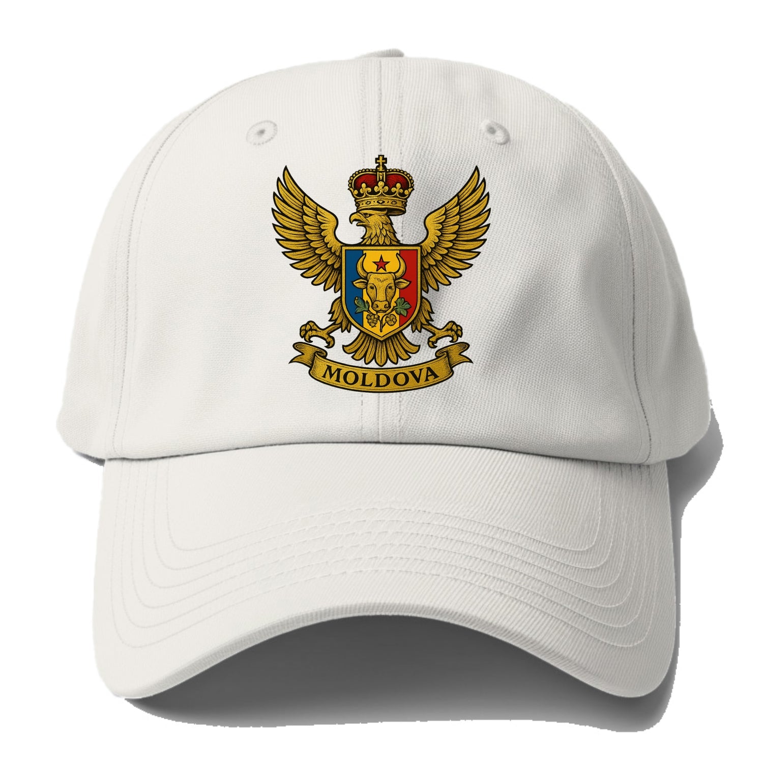 Moldova Heritage Badge - Baseball Cap For Big Heads - Off White
