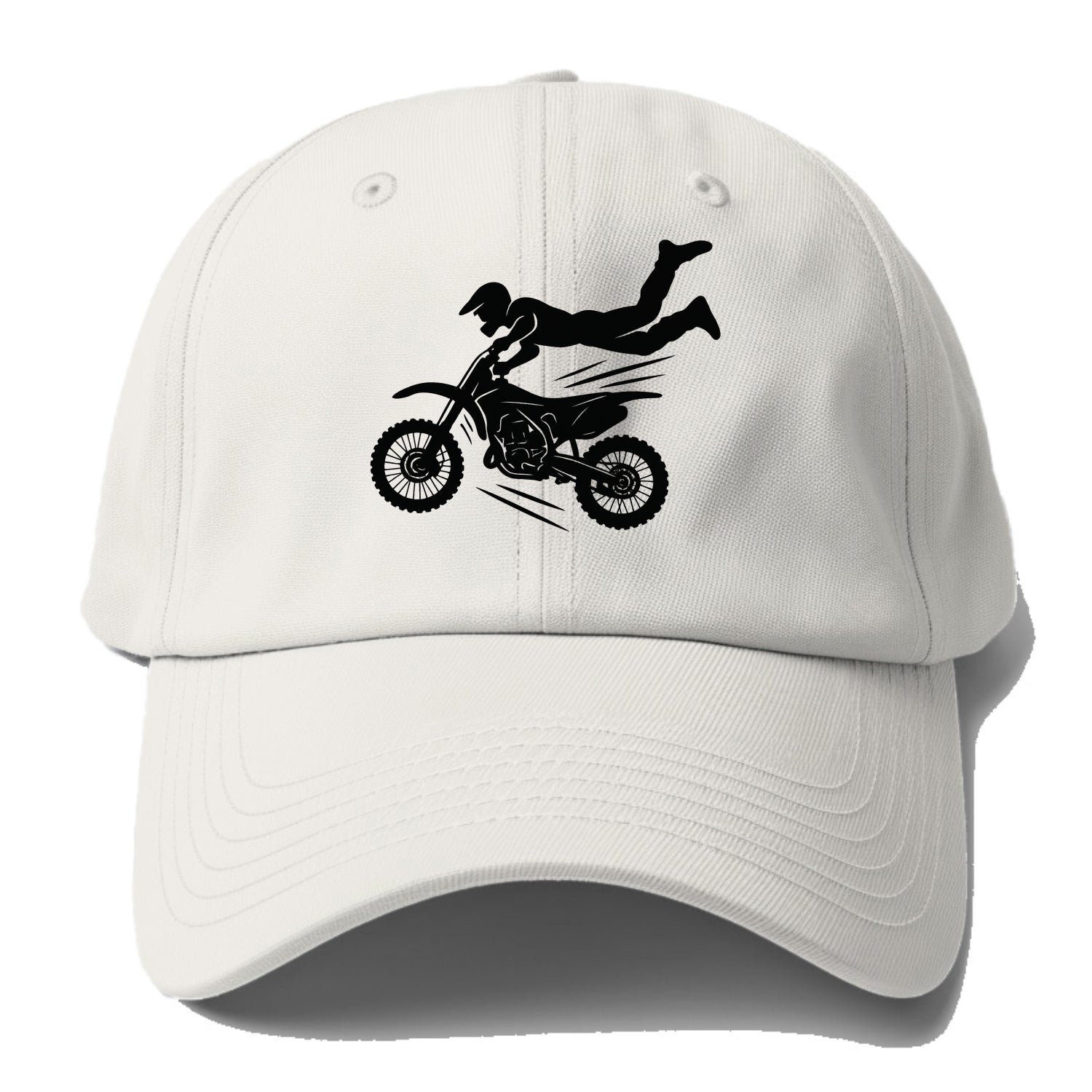 Motocross rider airborne trick - Baseball Cap - Off White