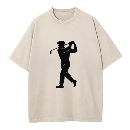 Golfer perfect swing follow-through - Vintage T-shirt - Off White