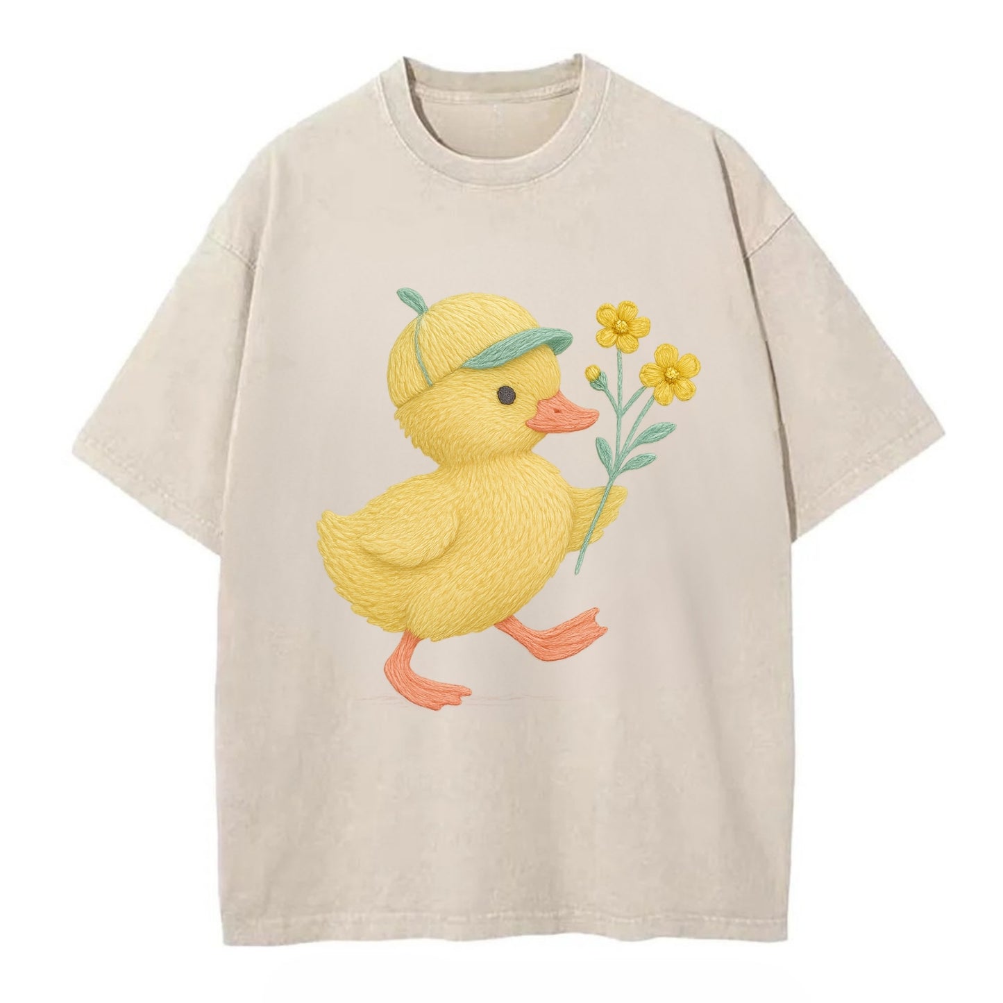 Yellow Duckling - Vintage T-shirt - Off White