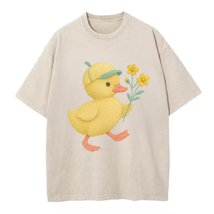 Yellow Duckling - Vintage T-shirt - Off White