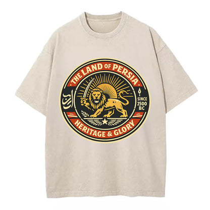 Iranian Heritage Emblem - Vintage T-shirt - Off White