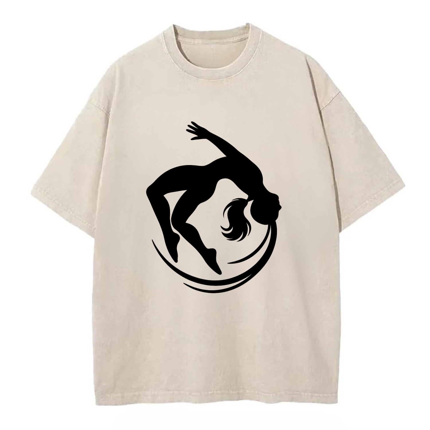 Gymnast mid-backflip rotation - Vintage T-shirt - Off White
