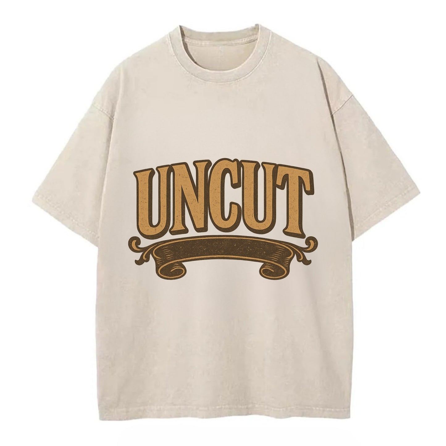 Bold typography design - "UNCUT" - pure, undiluted, authentic - Vintage T-shirt - Off White