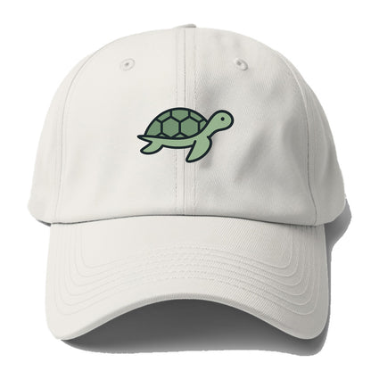 Sea Turtle - Green with shell pattern flat side profile - Baseball Cap - Off White