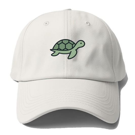 Sea Turtle - Green with shell pattern flat side profile - Baseball Cap - Off White