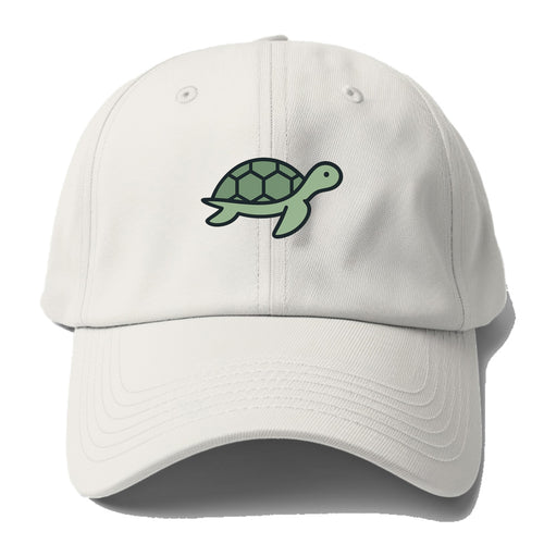 Sea Turtle - Green with shell pattern flat side profile - Baseball Cap